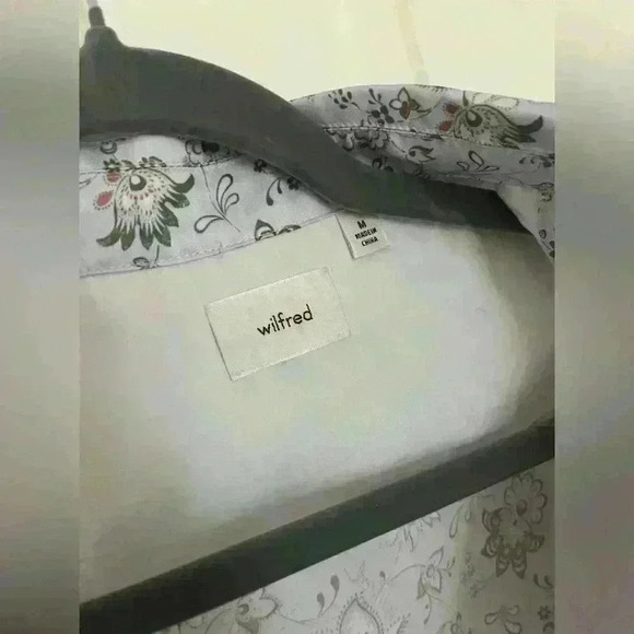 Wilfred Beso, satin shirt, size  medium paisley blue - Picture 3 of 4